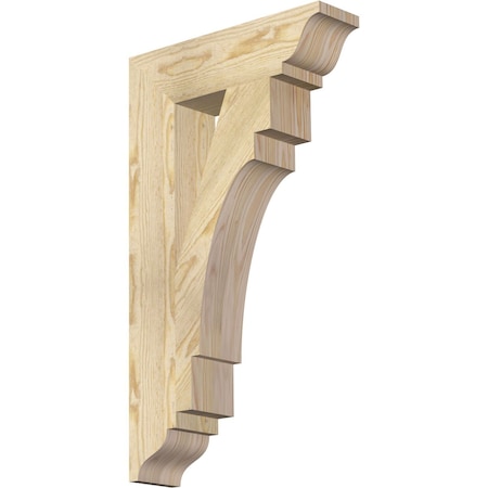 Ekena Millwork Merced Traditional Rough Sawn Bracket, Douglas Fir, 4"W x 16"D x 28"H BKT04X16X28MRC01RDF